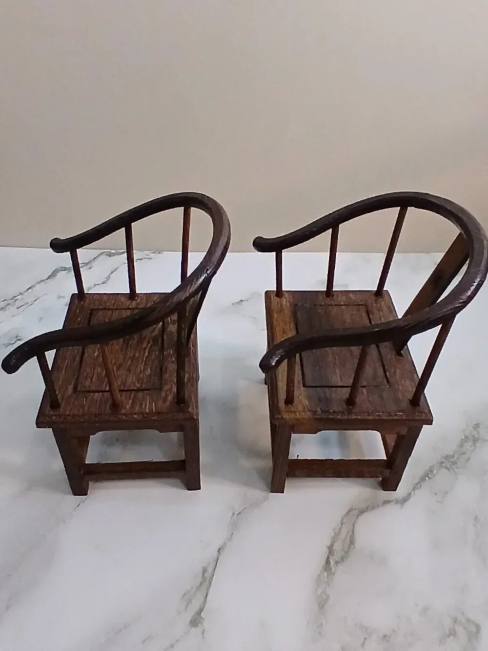 Set of 21:6 Scale Chinese Horseshoe Back Armchairs